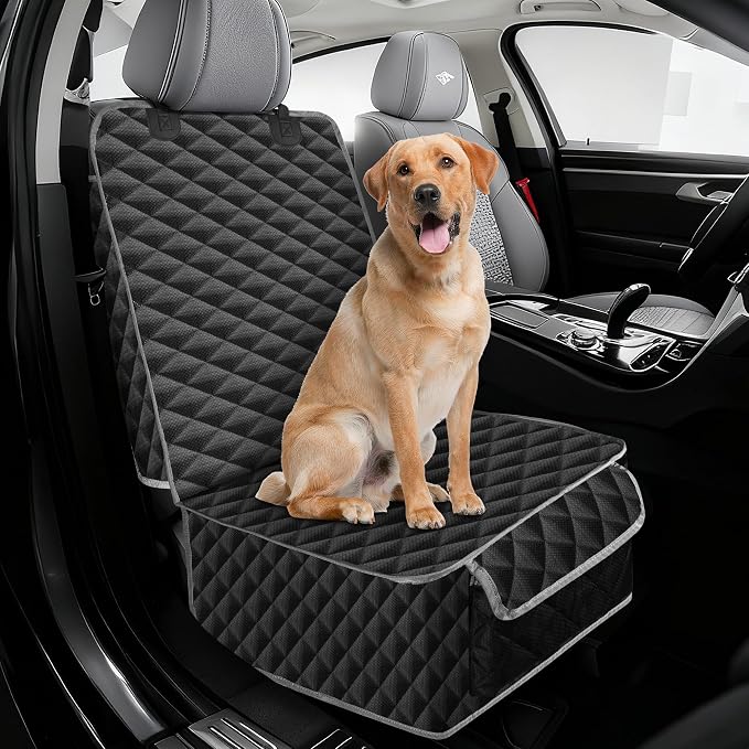 XHRING Front Seat Dog Cover Car for Dodge RAM 1500 2500 3500 2000-2027 | Truck Accessories, Waterproof & Nonslip Dog Car Seat Cover Front Passenger Pet Front Seat Covers, Fits for Large Trucks