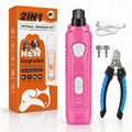 Pet Nail Grinder for Dogs and Cats, 2-Speed Electric Dog Nail Trimmer, Extral Steel Pet Nail Clipper, Rechargeable 2000mAh Nail Grinder for Small Medium Large Dogs with 2 LED Lights, Pink