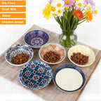 Ceramic Cat Food Bowls, 6 Pack 5.7-in Non-Slip Cat Dishes for Food, Water | Food-Safe Ceramic, Shallow Whisker-Friendly Plates For Wet Meals, Kibble, Multi-Cat Homes, Dishwasher And Microwave Safe