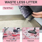 BEAUTYZOO Cat Litter Mat Litter Trapping Mat, 28"x 36" Large Litter Box Mat, Waterproof Kitty Litter Mat, Non-Slip Litter Rug Mats Pads for Floor Scatter Control, Soft on Paws & Easy to Clean, Pink