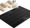 TRZZ XXL Cat Litter Mat, Large Silicone Waterproof Mat, Black | Non-Slip, Easy to Clean, Cat Litter Trapping Mat, Kitty Litter Catcher, Scatter Control, for Floor