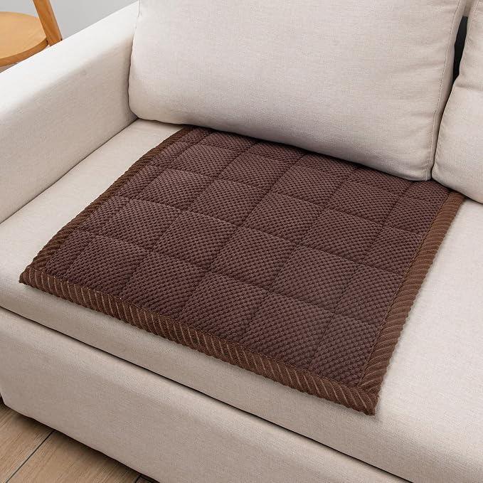 Pet Couch Covers,Couch Cover for Dogs Washable,Anti Slip Dog Sofa Covers Couch Protector Sofa Mat,Seat Cover,Dog Mat,Pet Pad for Furniture 1 Piece (Brown, 21''x21''/Square)