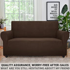 ZNSAYOTX Super Stretch Couch Cover Love Seat Sofa Covers for Living Room Dogs Pet Friendly Furniture Protector Spandex Loveseat Slipcovers with Anti Slip Foam Sticks (Coffee, Loveseat)