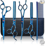 Professional Dog Grooming Scissors Set, 7 Inch/8 Inch Pet Grooming Scissors Chunkers Shears for Dog, Curved Dog Grooming Scissors, Thinning Shears for Dog with Grooming Comb | Pet Grooming Chunkers Shears for Dog, Curved Dog Grooming Scissors, Thinning...