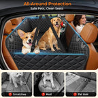 URPOWER XL Hard Bottom Dog Seat Cover for Full-Size Truck Back Seat | 400 lbs Support, 45% More Space, Waterproof, Mesh Window, Scratch Resistant, Non-Slip, Easy Care, Pee Pad Included