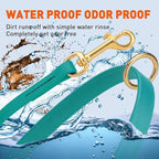 Viper Biothane K9 Working Dog Leash Waterproof Lead for Tracking Training Schutzhund Odor-Proof Long Line with Solid Brass Snap for Puppy Medium and Large Dogs 6ft, Blue Aqua