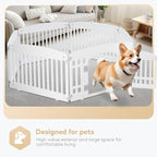 Simple Deluxe Dog Playpen, 24" Exercise 6-Panel Pet Playpen with Door, Safe and Secure, Folding and Portable Puppy Playpen for Puppies and Small Dogs, White
