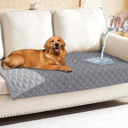 Smiry Waterproof Reversible Pet Couch Covers for Dogs | Pet Friendly, Soft Fabric, Washable Sofa Furniture Protector for Dogs Cat Kids, Checkered (30"x70", Grey/Light Grey)