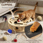 2026 New Model Circle Cat Nail File Enrichment Box Cat Nail File Box with Sandpaper Stress-Free Alternative to Trimming Nails, Cat Toys Interactive for Indoor Cats Nail Scratcher （Circular）