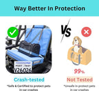 Crash-Tested Expandable Cat Carrier for Crash Protection | 2-in-1 Crash-Tested Small Dog Car Seat & Portable Pet Carrier | CPS Certified for Crash Protection & Safe Pet Travel