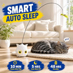 Interactive Cat Toys for Indoor Cats - Automatic Flying Bird Feather Toy with Sticky Suction Base, USB Rechargeable 360° Electric Cat Teaser, Touch Activated Self-Play Toy for Bored Cats