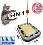 NCAA FLORIDA STATE Seminoles Basketball Court Cat Scratcher - REVERSIBLE Felt/Cardboard Toy, Cat Ball with Bell, Catnip-Filled Plush Basketball