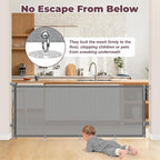 78" Retractable Extra Wide Baby Gates for Stairs, Long Mesh Dog Gate | Indoor Outdoor Pet Gate for Large Openings, Ideal for Doorways Hallways Kitchens Decks & Porches, 34" Height, Gray