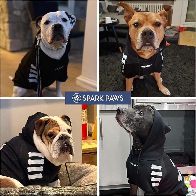 Spark Paws Dog Hoodie – Premium Dog Sweater for Small, Medium, and Large Dogs | Warm Outfits for French Bulldogs, Pitbull, Puppy, Winter Jacket Alternative - Woof - 4XL