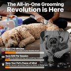 Buenkee Dog Grooming Vacuum Kit, 15000Pa Clipper, Shedding Brush, 2L, Blue | Brush, trim and deshed at home with less flying fur, mess-control suction and fewer emptying breaks during longer sessions
