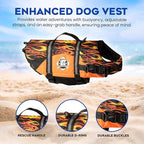 Dog Life Jacket — Premium Swim Vest with SafeChin Anti-Choke Collar | PAWS Aboard Racing Flames | RapidLift Rescue Handle, D-Ring, Reflective Trim | Boating, Kayaking, Pool | Small (15–25 lbs)
