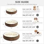 Love's cabin Round Donut Cat and Dog Cushion Bed, 20in Pet Bed for Cats or Small Dogs, Anti-Slip & Water-Resistant Bottom, Super Soft Durable Fabric Pet beds, Washable Luxury Cat Dog Bed Brown Stripe