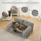 Hollypet Small Dog Large Cat Bed Puppy Couch Beds for Pets up to 25 lbs | Fluffy Dog Cat Couch Plush Soft Warming Pets Beds with Machine Washable Cover and Non-Slip Bottom