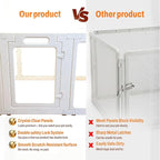 Transparent Indoor Dog Playpen with Safety Lock, Indoor Dog Fence for Small & Medium Pets | Secure, Stylish, Easy Clean Play Pen for Dogs & Pets with Scratch Resistant Panels (White, 16 Panels)