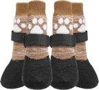 KOOLTAIL Anti Slip Dog Socks for Hot/Clod Pavement to Prevent Licking Paws，Dog Booties for Hardwood Floors, Traction Rain Dog Boots&Paw Protectors Shoes with Grip for Small Medium Large Senior Dogs M