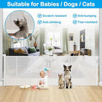 Reinforced 42" Extra Tall X 100" Extra Wide Baby Gate for Large Openings Stop Babies and Pets from Drilling Through Retractable Baby Gates Extra Tall Retractable Dog Gate No Sagging Retractable Gate