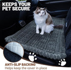 Dog Car Seat Waterproof Bed Cover Nonslip Car Back Seat Soft and Comfortabl | Pet Bed Mat Car Blanket for Travel Backseat Extender Seat Covers Dog Bed for Cars Trucks and SUVs (Dark Gray 23.6” x 51”)