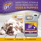 urineOFF Puppy & Dog Odor & Stain Remover| Fresh Scent Carpet Cleaner Spray | Bio Enzymatic Stain & Urine Odor Eliminator | Pet Safe Cleaner | 1 gal.