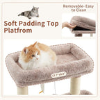 Gitelsnour 55.1'' Cat Tree Tower for Indoor Cats, Large Platform, CCT013MU | 7 Sisal Scratching Posts, Multi-level Cat Condo Cat Cave, 2 Padded Perches, Basket, Furry Ball, Toy, Mushroom
