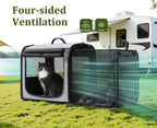 Dog Car Carrier Light Weight,Expandable,Foldable Dog Carrier, Gray | Easy to Assemble, Portable and Breathable Pet Carrier, Suitable for Indoor and Outdoor Use, Dog Travel Crate with Curtain