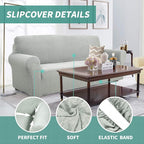 YEMYHOM Couch Cover Latest Jacquard Design High Stretch Sofa Covers for 2 Cushion Couch, Pet Dog Cat Proof Loveseat Slipcover Non Slip Magic Elastic Furniture Protector (Medium, Ivory)