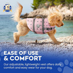 Dog Life Jacket — Premium Swim Vest with SafeChin Anti-Choke Collar | PAWS Aboard Pink | RapidLift Rescue Handle, D-Ring, Reflective Trim | Boating, Kayaking, Pool | XX-Small (Under 6 lbs)