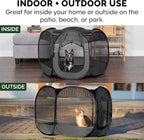 Furhaven Portable Dog Playpen Cat Tent, Pet playground,Kennel foldable indoor outdoor zippered puppy crate - Gray, Medium
