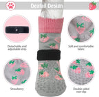 SCENEREAL Anti Slip Dog Socks to Prevent Licking Paws for Hardwood Floors | Double Sides Dog Shoes Boots & Paw Protectors for Hot/Cold Pavement, Dog Grippy Booties for Small Medium Large Senior Dogs