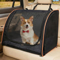 Dog Car Seat, Enclosed Carrier for Pets Travel Safety Dog Crate Soft-Sided Covered Car Kennel Carrier for Backseat for Medium Dogs