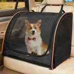 Dog Car Seat, Enclosed Carrier for Pets Travel Safety Dog Crate Soft-Sided Covered Car Kennel Carrier for Backseat for Medium Dogs