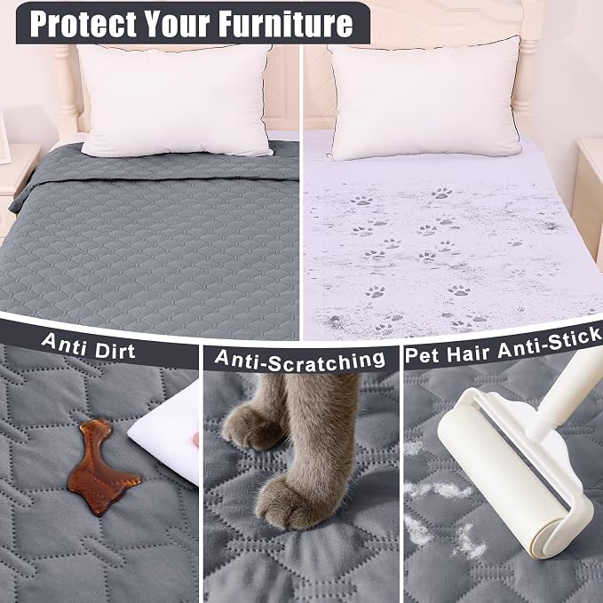 Smiry Waterproof Dog Bed Cover Blanket, Reversible Pet Blanket | Soft Reversible, Washable Leakproof Cats Dogs Couch Cover for Sofa, Couch, Furniture (82x102 Inch)