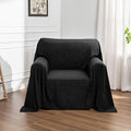 Chair Cover Cat Scratch Proof Recliner Chair Covers, Oversized Armchair Sofa Covers Washable Sofa Slipcover for Single Couch, Soft Small Couch Slipcover for Pets Dogs, 71" x 91", Black