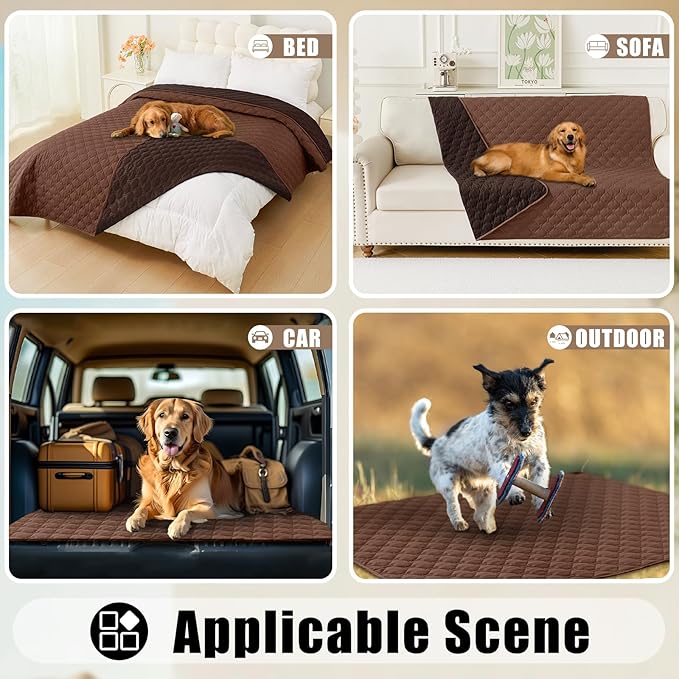 Smiry Waterproof Dog Bed Cover Blanket, Reversible Pet Blanket | Soft Reversible, Washable Leakproof Cats Dogs Couch Cover for Sofa, Couch, Furniture (40x50 Inch)