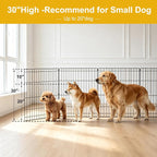 Dog Playpen with Top Cover and Bottom Pad,Foldable Playpen,8 Panels 30" H | Metal Puppy Play Pen,with Door for Indoor Outdoor,Pet Exercise Fence for Small Medium Animals