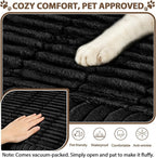 FUANGUI 2 Pack Waterproof Couch Cover for Dogs Pets Sofa Protector | Non-Slip Washable Fuzzy Soft Sofa Slipcover for 2 PCS L Shaped Sofa Pet Friendly, 27.6" x 70.9"+27.6" x 82.7", Black