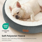 Love's cabin Round Donut Cat and Dog Cushion Bed, 30in Pet Bed for Medium or Large Dogs, Anti-Slip & Water-Resistant Bottom, Soft Durable Fabric Pet Beds, Washable Calming Cat Bed, Bluish Grey