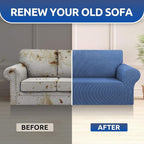 Stretch Oversized Couch Covers for Sofa Slipcover,Riverside | 1-Piece Washable Sofa Cover (94"-110") 4-Seater Furniture Protector, Soft Jacquard Non-Slip Elastic Bottom for Dogs & Kids