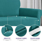 ZNSAYOTX Super Stretch Couch Cover Love Seat Sofa Covers for Living Room Dogs Pet Friendly Furniture Protector Spandex Loveseat Slipcovers with Anti Slip Foam Sticks (Peacock Teal, Loveseat)