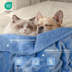 Luciphia Waterproof Blanket for Large Dog, Reversible Sherpa Couch Cover | waterproof pet blanket sherpa fleece reversible couch cover bed protector car from spills scratches, Blue 57" x 40"