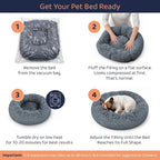 Donut Dog Bed - Premium Comfort for Anxiety Relief - Fluffy & Calming Design with Ultra-Plush Support | Cozy Round Dog Bed with Super Soft Circle Style (Dark Grey, Small)
