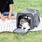 GAPZER Pet Carrier for Large Cats up to 20lbs Soft-Sided Privacy Protection | Pet Crate for Medium to Big Kitten Small Puppy Transport, Washable Dog Cloth Carry Bag Home Outdoor Car Travel, Vet Visits