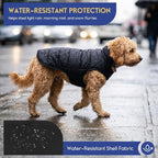ASENKU Reversible Dog Winter Coat, Dog Jacket for Small Medium Large Dogs | Windproof Plaid Fleece Lining for Cold Weather, Water-resistant Outer Shell, Puppy Puffer Vest with Leash Hole, Blue XL