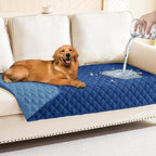 Smiry Waterproof Reversible Pet Couch Covers for Dogs | Pet Friendly, Soft Fabric, Washable Sofa Furniture Protector for Dogs Cat Kids, Checkered (30"x70", Navy/Blue)