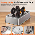 XL Stainless Steel Litter Box with Lid, Enclosed Metal Litter Box | High Sides, Urine and Litter Control, Odor Filter, Flip-Top, Easy-Clean Pan, Scoop & Step, Big Cats, Multi-Cat Homes, Black