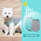 KYEESE 2 Pack Dog Shirts Quick Dry Soft Stretchy Sun Protection Pet T-Shirts with Reflective Label Tank Top Sleeveless Vest Dog Clothes for Medium Large Dogs, XX-Large, Grey+Blue